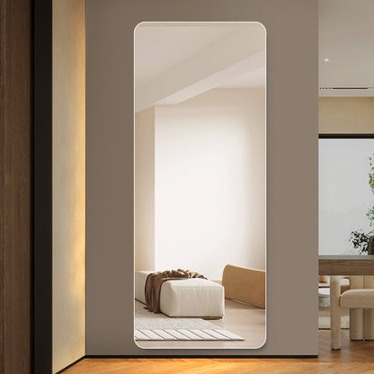 Modern Frameless Full Body Mirror with Explosion-Proof Glass and Silver Finish, 60' x 15'