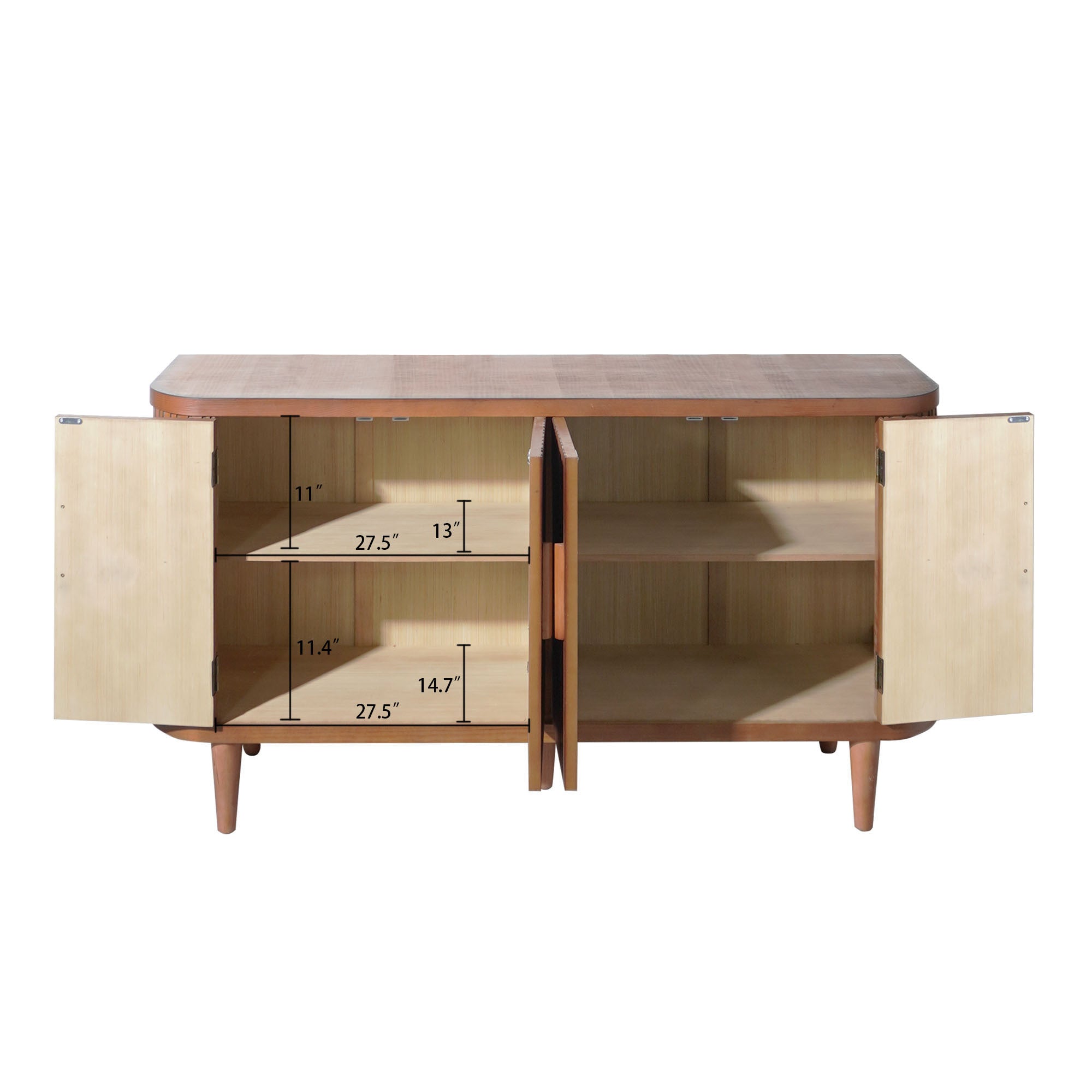 Accent Storage Cabinet, Modern Accent Buffet Cabinet with Adjustable Shelves, Freestanding Sideboard with Four Doors, Accent Cabinet with 4 Doors for Hallway Entryway Living Room