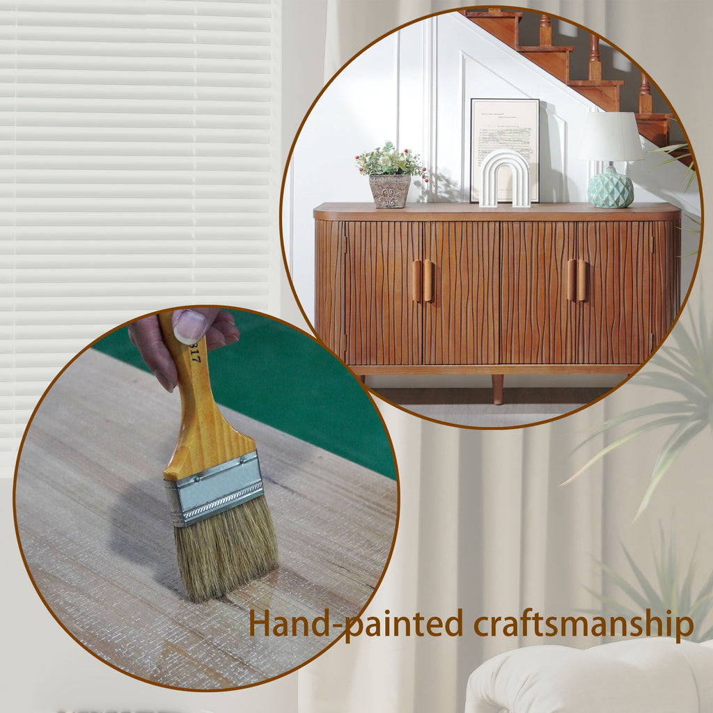 Accent Storage Cabinet, Modern Accent Buffet Cabinet with Adjustable Shelves, Freestanding Sideboard with Four Doors, Accent Cabinet with 4 Doors for Hallway Entryway Living Room