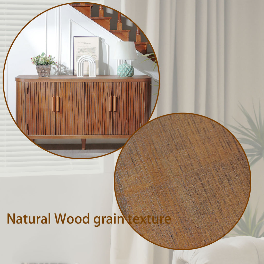 Accent Storage Cabinet, Modern Accent Buffet Cabinet with Adjustable Shelves, Freestanding Sideboard with Four Doors, Accent Cabinet with 4 Doors for Hallway Entryway Living Room