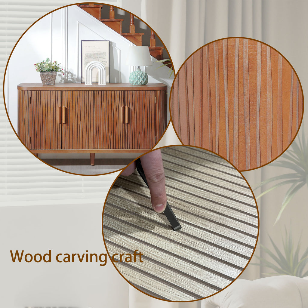 Accent Storage Cabinet, Modern Accent Buffet Cabinet with Adjustable Shelves, Freestanding Sideboard with Four Doors, Accent Cabinet with 4 Doors for Hallway Entryway Living Room