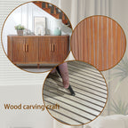 Accent Storage Cabinet, Modern Accent Buffet Cabinet with Adjustable Shelves, Freestanding Sideboard with Four Doors, Accent Cabinet with 4 Doors for Hallway Entryway Living Room