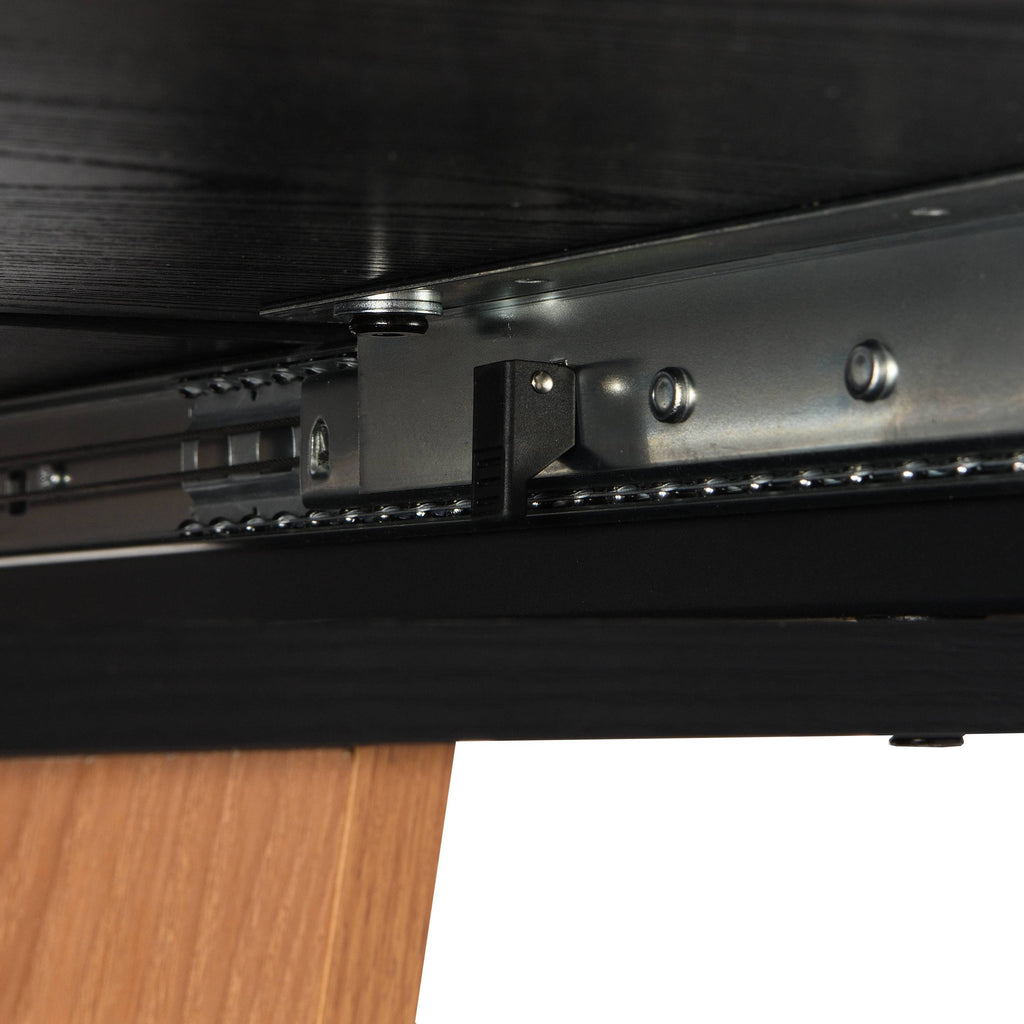 61.81(46.46) inch Extendable Dining Table, Modern Geometric Rectangular Table with Sturdy Metal Frame and MDF base, Adjustable Wooden Tabletop for Home Kitchen, Dining Room, and Office Spaces