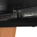 61.81(46.46) inch Extendable Dining Table, Modern Geometric Rectangular Table with Sturdy Metal Frame and MDF base, Adjustable Wooden Tabletop for Home Kitchen, Dining Room, and Office Spaces