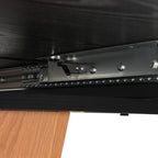 61.81(46.46) inch Extendable Dining Table, Modern Geometric Rectangular Table with Sturdy Metal Frame and MDF base, Adjustable Wooden Tabletop for Home Kitchen, Dining Room, and Office Spaces