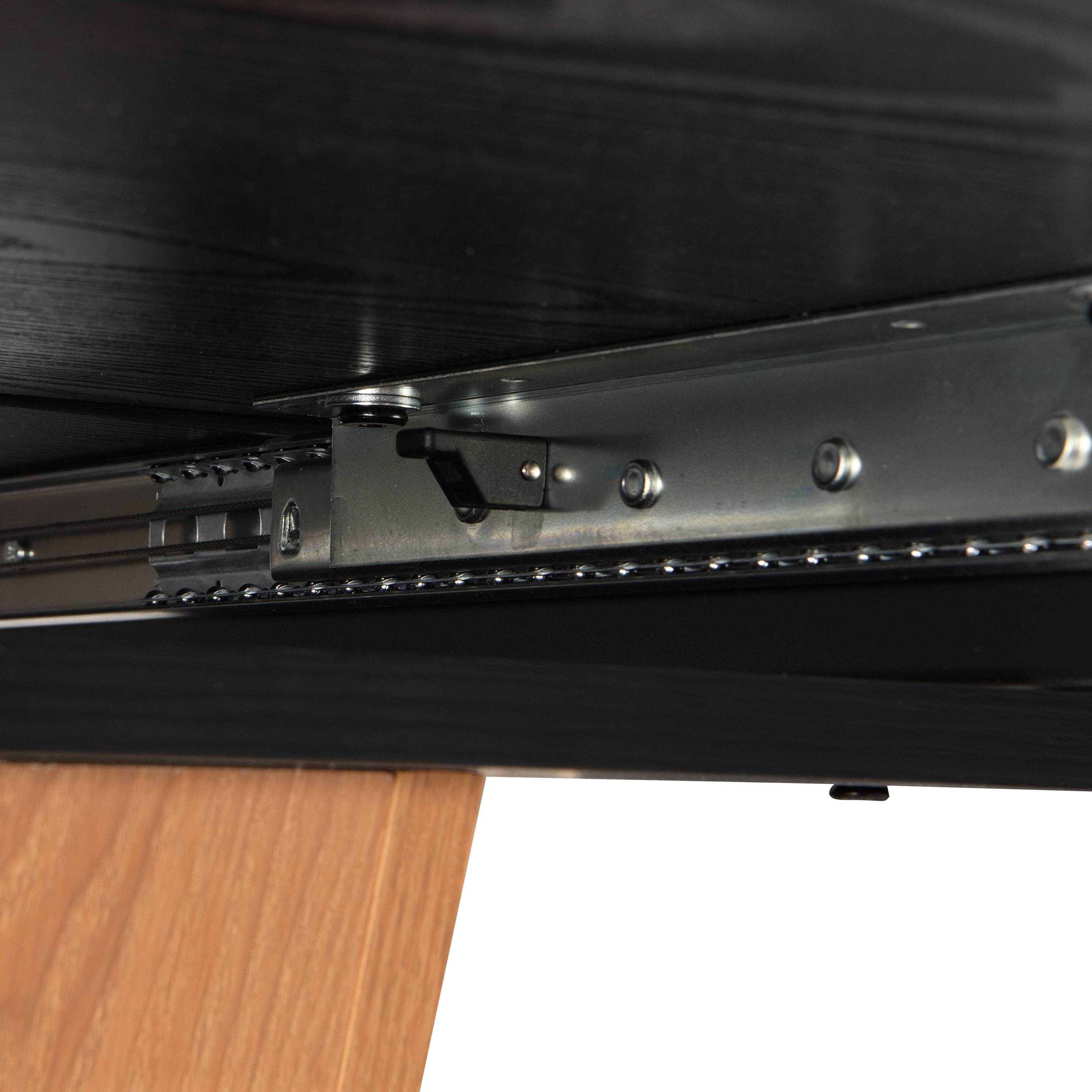 61.81(46.46) inch Extendable Dining Table, Modern Geometric Rectangular Table with Sturdy Metal Frame and MDF base, Adjustable Wooden Tabletop for Home Kitchen, Dining Room, and Office Spaces