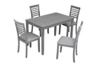 5 Piece Modern Dining Set, Rectangular Wooden Dining Table with 4 Upholstered Chairs for Kitchen, Dining Room, Gray
