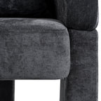Modern 3-Leg Chenille Accent Chair with Ergonomic Arms & Removable Pillow, Plush Small Space Armchair, Single Sofa Chair for Living Room, Bedroom, Dining Room and Office, Gray
