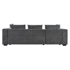 Modern L-Shaped Sectional Sofa with Storage in Gray Chenille, 93.7' Upholstered Couch