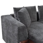 Modern L-Shaped Sectional Sofa with Storage in Gray Chenille, 93.7' Upholstered Couch