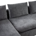 Modern L-Shaped Sectional Sofa with Storage in Gray Chenille, 93.7' Upholstered Couch