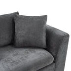 Modern L-Shaped Sectional Sofa with Storage in Gray Chenille, 93.7' Upholstered Couch
