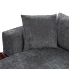 Modern L-Shaped Sectional Sofa with Storage in Gray Chenille, 93.7' Upholstered Couch