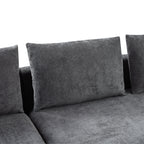 Modern L-Shaped Sectional Sofa with Storage in Gray Chenille, 93.7' Upholstered Couch