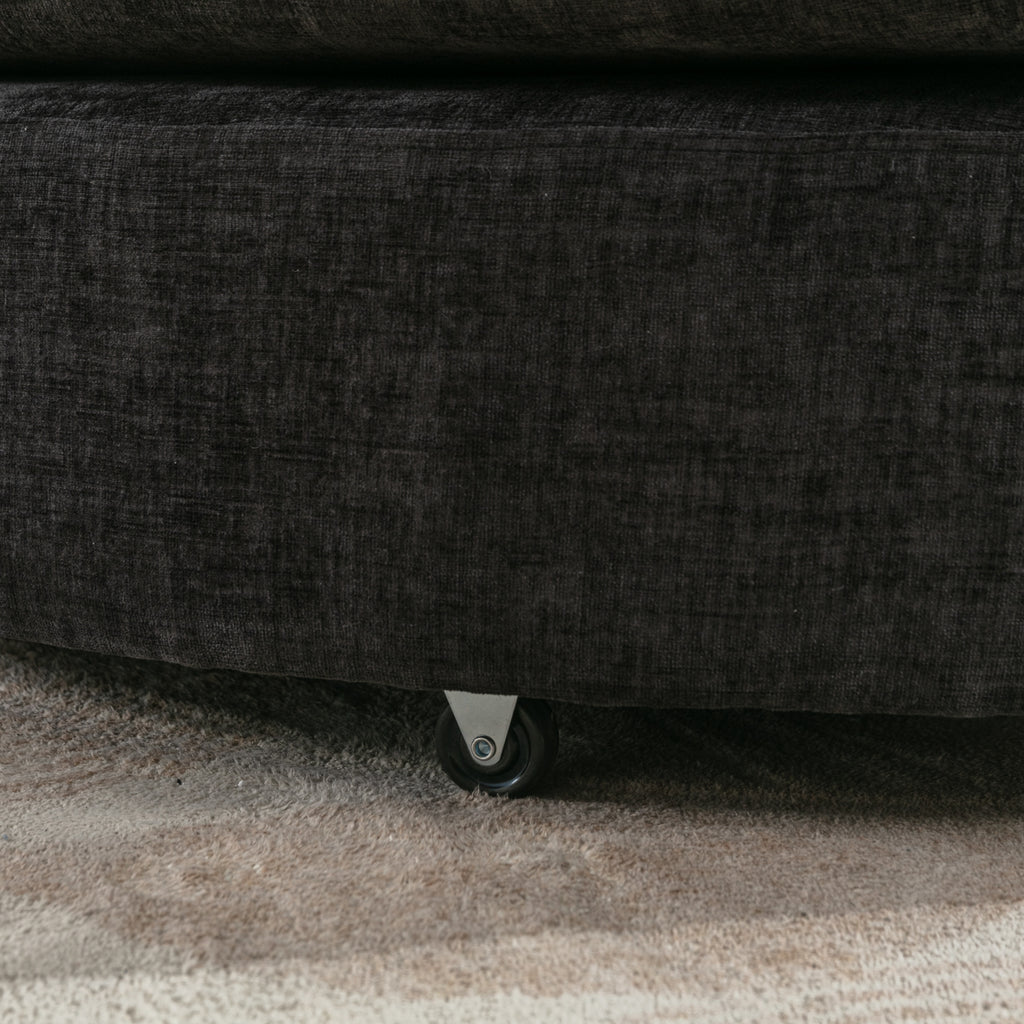 Modern Gray Chenille Swivel Barrel Chair with Ottoman