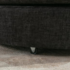 Modern Gray Chenille Swivel Barrel Chair with Ottoman