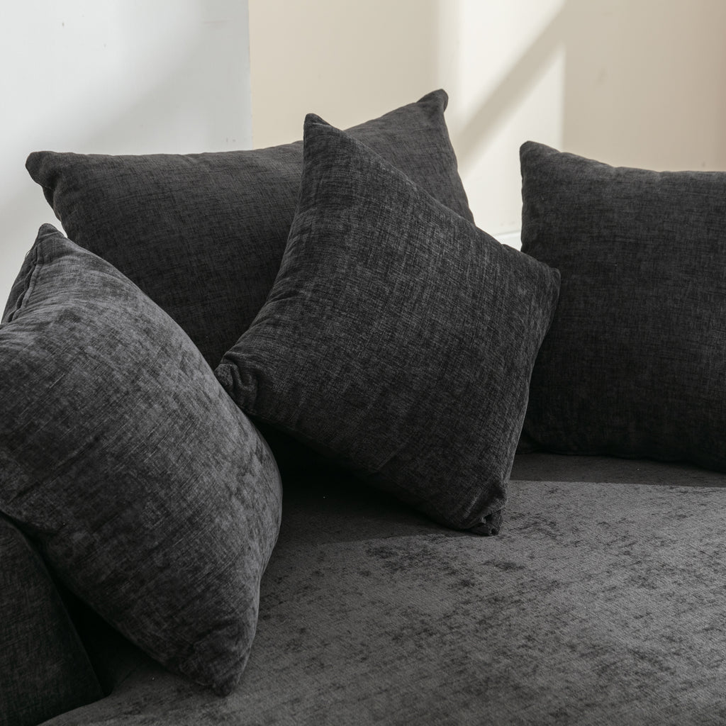 Modern Gray Chenille Swivel Barrel Chair with Ottoman