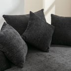 Modern Gray Chenille Swivel Barrel Chair with Ottoman