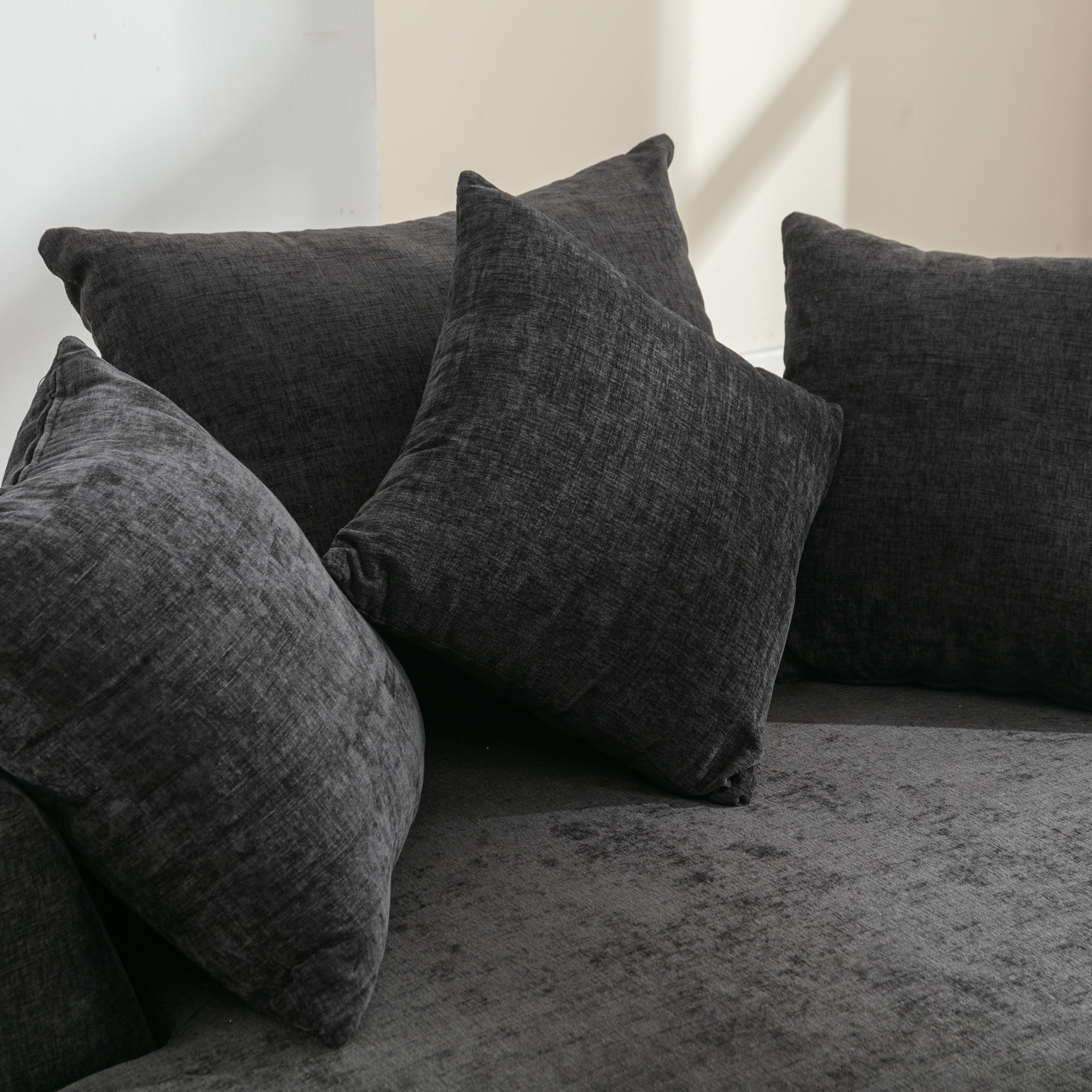 Modern Gray Chenille Swivel Barrel Chair with Ottoman