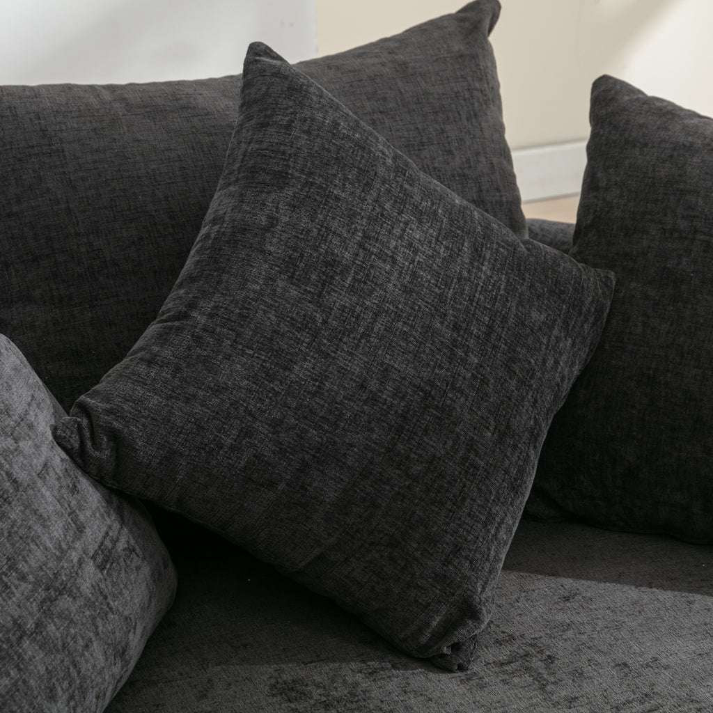 Modern Gray Chenille Swivel Barrel Chair with Ottoman