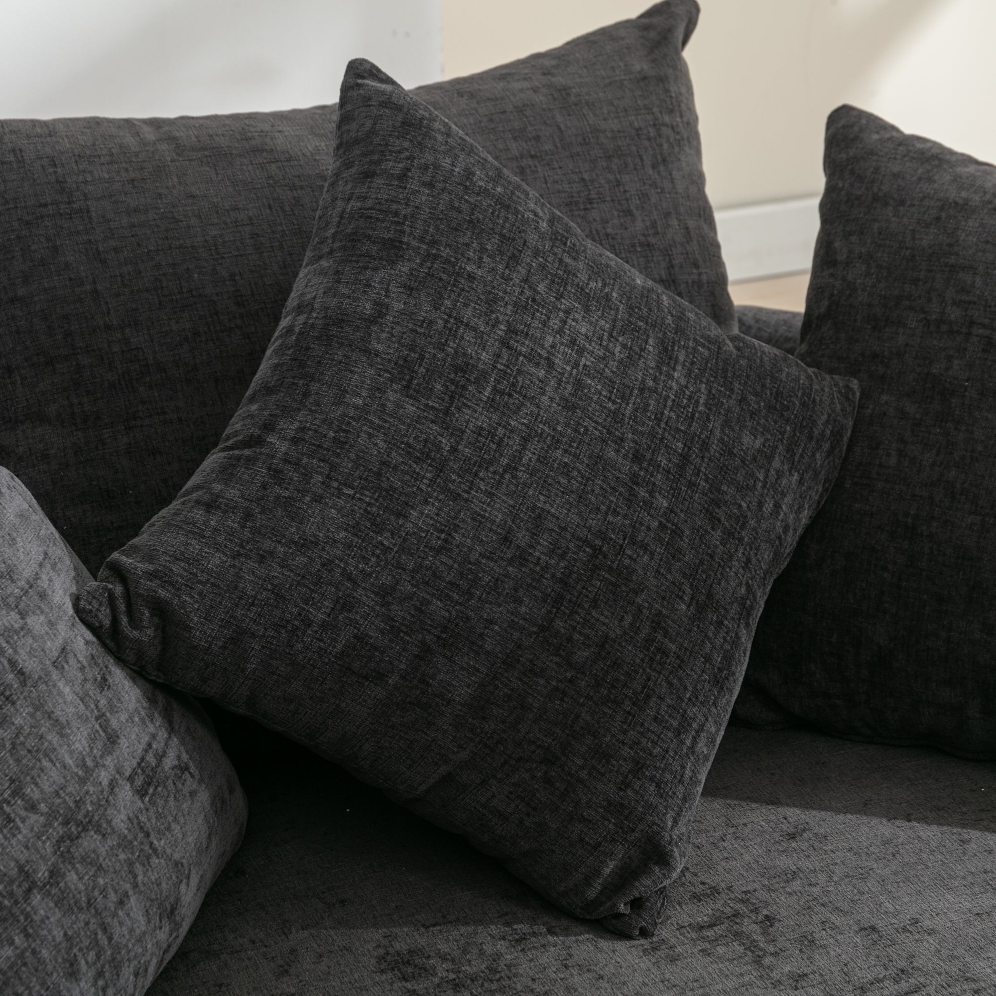 Modern Gray Chenille Swivel Barrel Chair with Ottoman