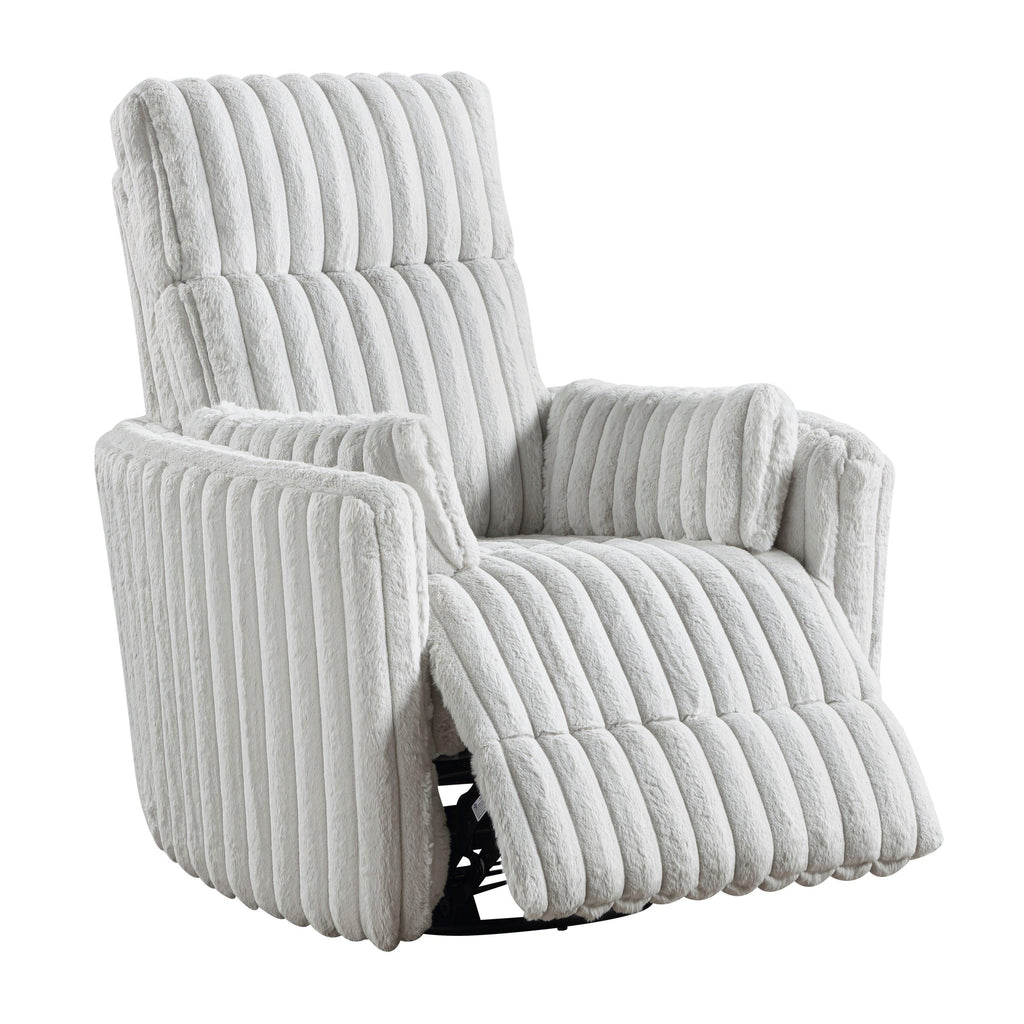 Modern Gray Corduroy Swivel Glider Recliner Chair.