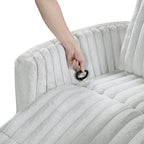 Modern Gray Corduroy Swivel Glider Recliner Chair.