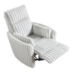 Modern Gray Corduroy Swivel Glider Recliner Chair.
