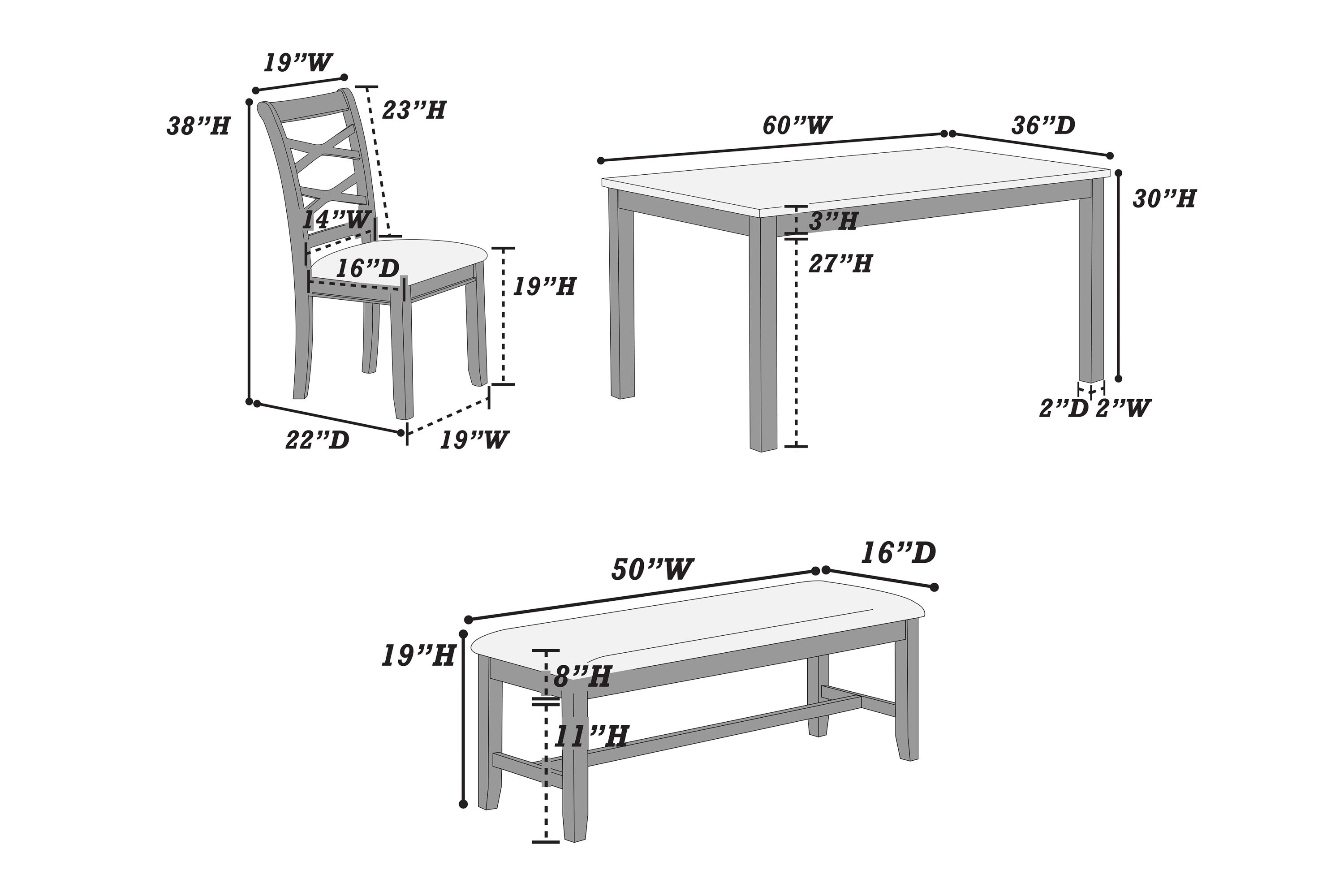 6 Pieces Dining Set Dining Table Set