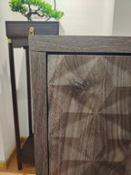 Modern Style Buffet Cabinet ,Sideboard Buffet Cabinet With Storage, Storage Cabinet with 4 Diamond-shaped relief Doors For Living Room, Dining Room, Entryway, Hallway, Kitchen, Grey