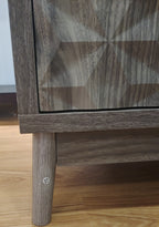 Modern Style Buffet Cabinet ,Sideboard Buffet Cabinet With Storage, Storage Cabinet with 4 Diamond-shaped relief Doors For Living Room, Dining Room, Entryway, Hallway, Kitchen, Grey