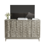 Modern Style Buffet Cabinet ,Sideboard Buffet Cabinet With Storage, Storage Cabinet with 4 Diamond-shaped relief Doors For Living Room, Dining Room, Entryway, Hallway, Kitchen, Grey