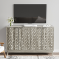 Modern Style Buffet Cabinet ,Sideboard Buffet Cabinet With Storage, Storage Cabinet with 4 Diamond-shaped relief Doors For Living Room, Dining Room, Entryway, Hallway, Kitchen, Grey