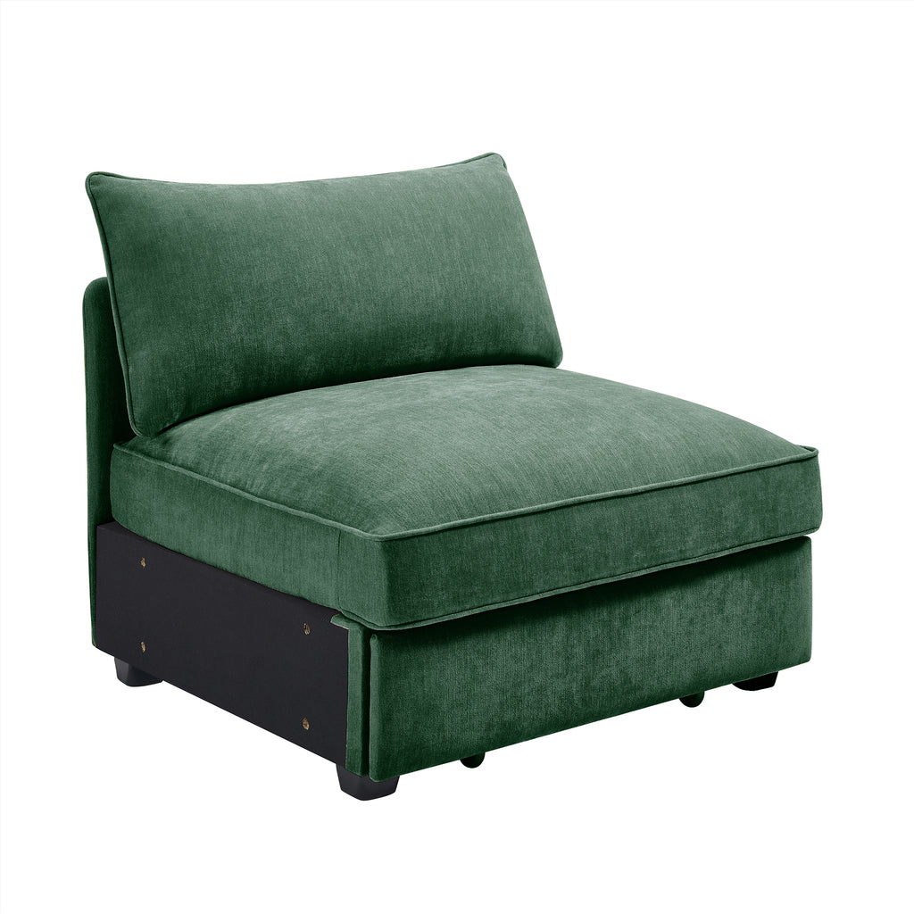 Armless sofa Velvet-Green