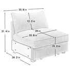 Armless sofa Velvet-Green