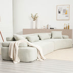 Modern Green Polyester Foam Sleeper Sofa with ARC Design.