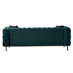 Modern Green Velvet Chesterfield Tufted Sofa, 84.25" W.