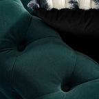 Modern Green Velvet Chesterfield Tufted Sofa, 84.25" W.