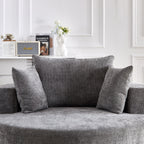 55''L Chenille Foam Single Swivel Chair, Fluffy Modern Sleeper, 360 Degree Swivel Chair for Living Room, Bedroom, Lounge and Projection Room - Groovy Boardz