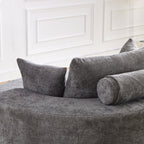 55''L Chenille Foam Single Swivel Chair, Fluffy Modern Sleeper, 360 Degree Swivel Chair for Living Room, Bedroom, Lounge and Projection Room - Groovy Boardz