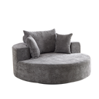 55''L Chenille Foam Single Swivel Chair, Fluffy Modern Sleeper, 360 Degree Swivel Chair for Living Room, Bedroom, Lounge and Projection Room - Groovy Boardz