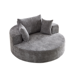 55''L Chenille Foam Single Swivel Chair, Fluffy Modern Sleeper, 360 Degree Swivel Chair for Living Room, Bedroom, Lounge and Projection Room - Groovy Boardz