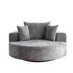 55''L Chenille Foam Single Swivel Chair, Fluffy Modern Sleeper, 360 Degree Swivel Chair for Living Room, Bedroom, Lounge and Projection Room - Groovy Boardz