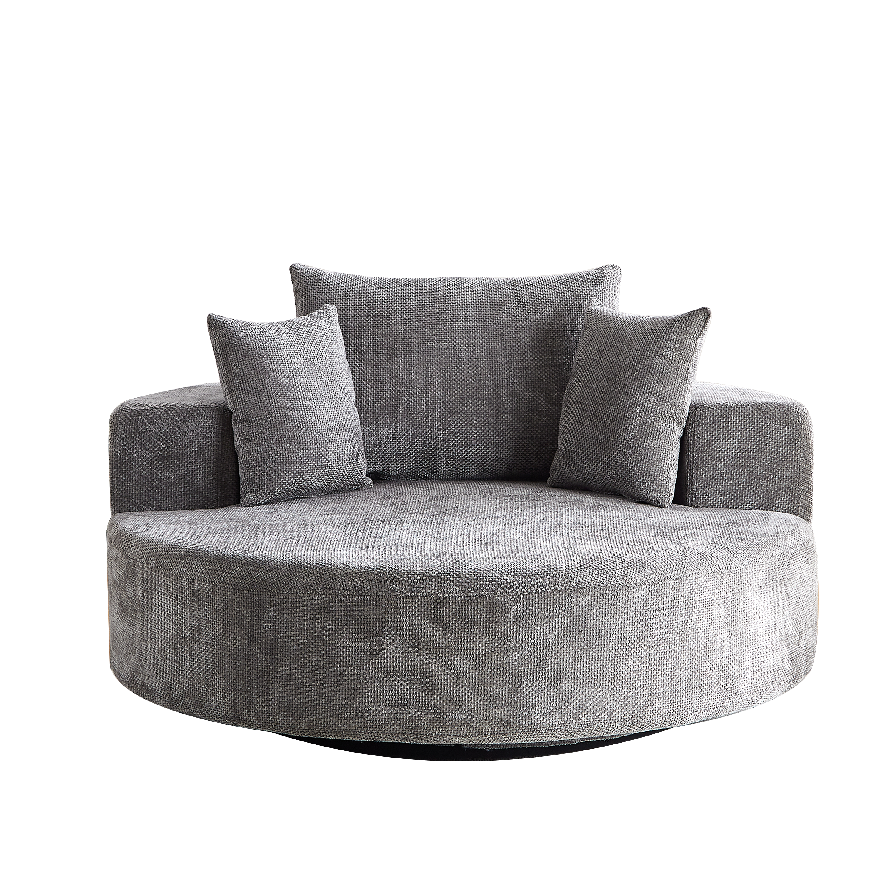 55''L Chenille Foam Single Swivel Chair, Fluffy Modern Sleeper, 360 Degree Swivel Chair for Living Room, Bedroom, Lounge and Projection Room - Groovy Boardz