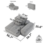 Modern Oversized Modular Sectional Sofa,Sparkling Chenille Fabric Soft Cushion Sofa with 2 Pillows,DIY Combination Tufted Sofa,No Assembly Required