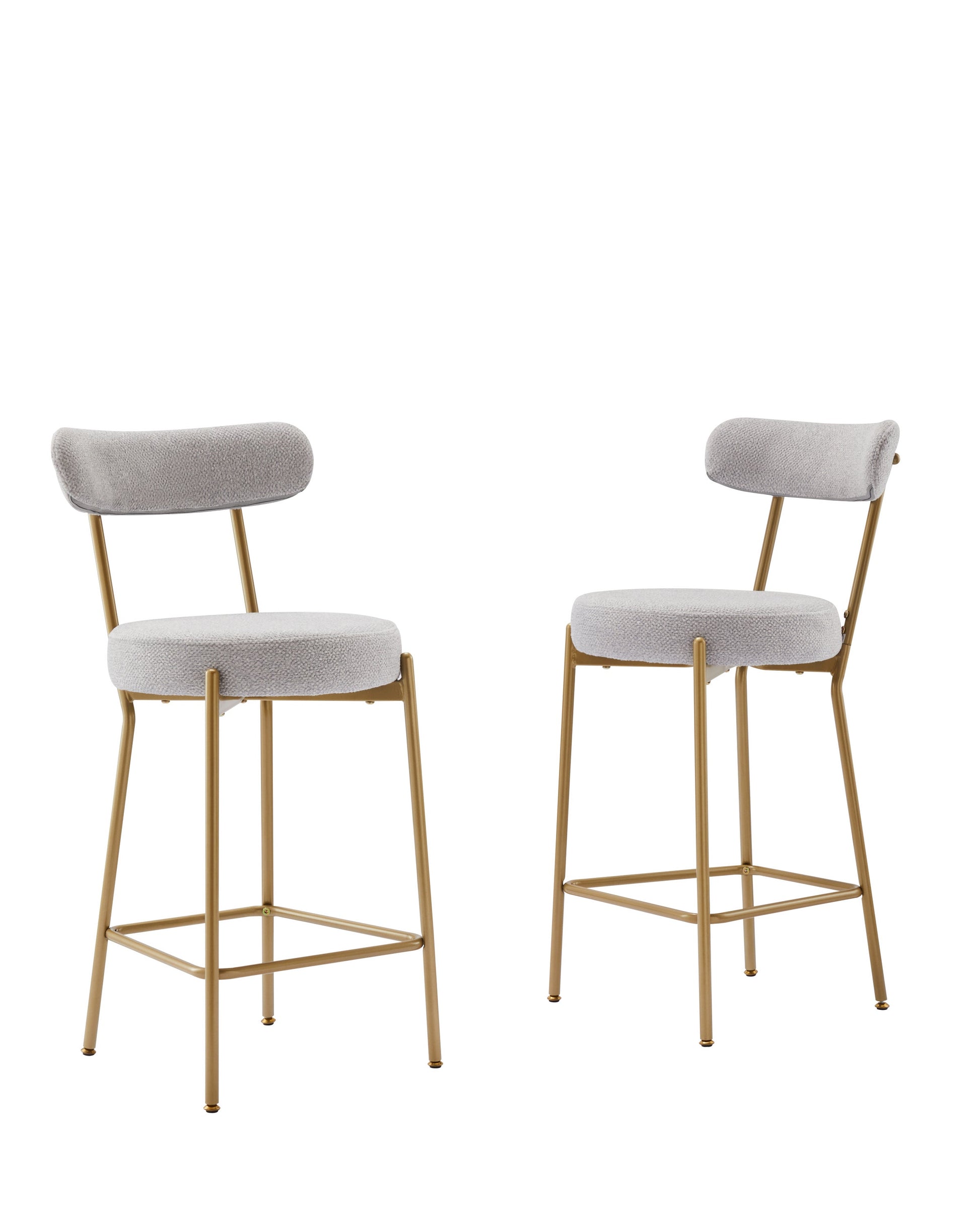 Modern Upholstered Sherpa Bar Stool Set