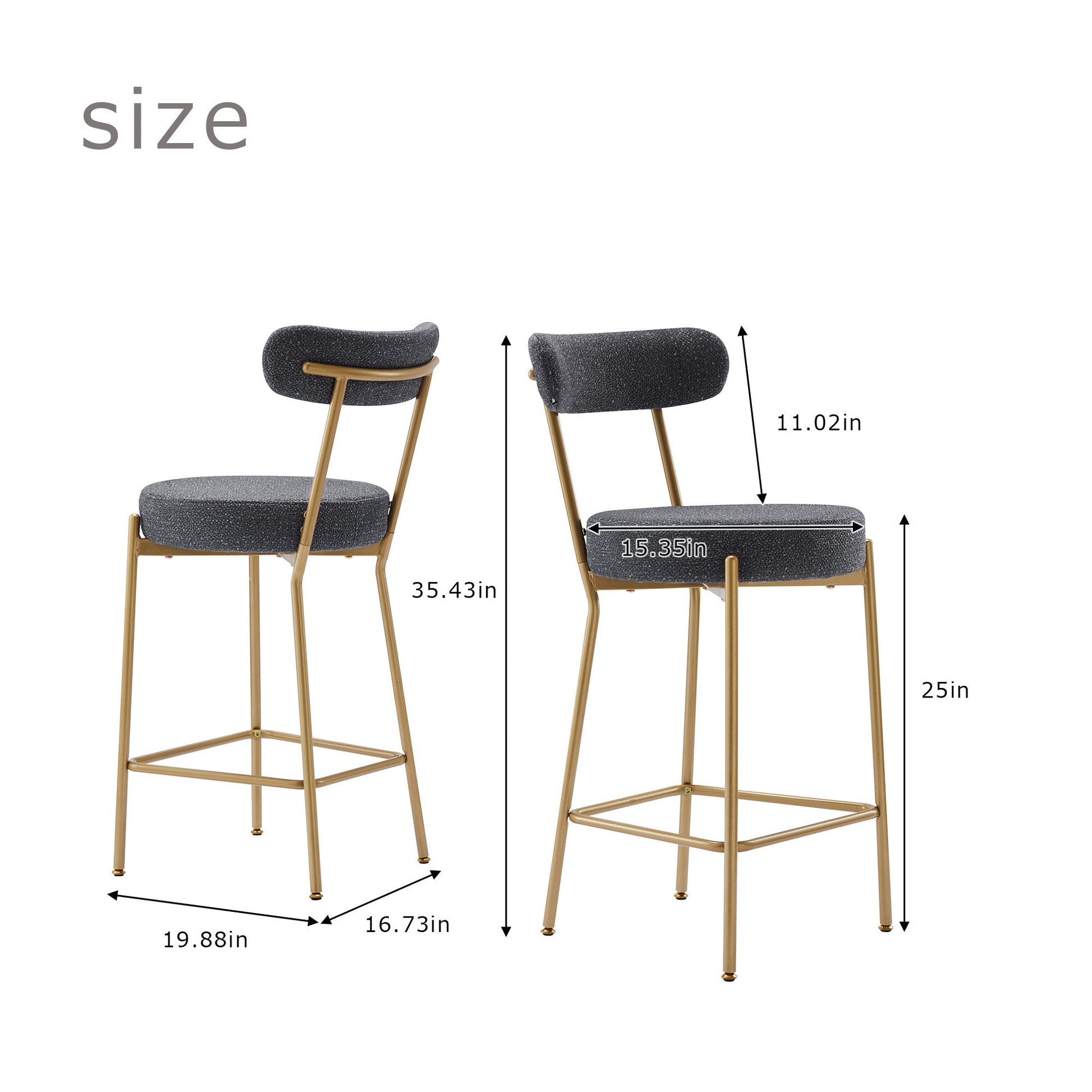 Modern Upholstered Sherpa Bar Stool Set