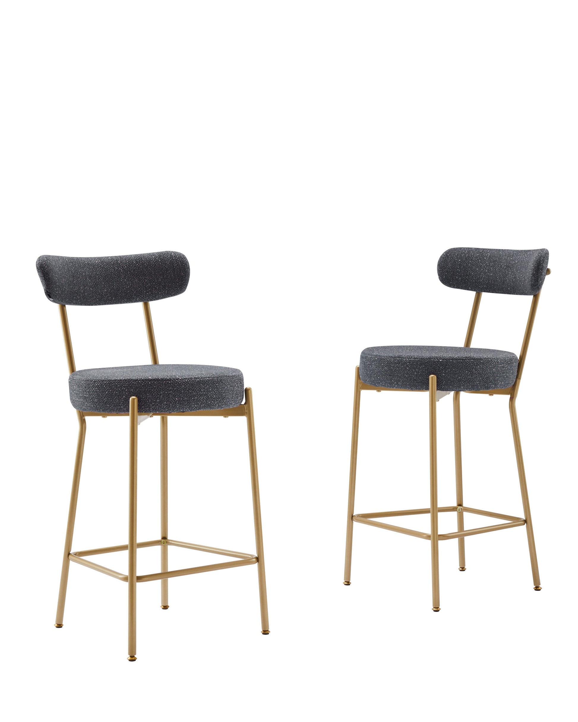 Modern Upholstered Sherpa Bar Stool Set