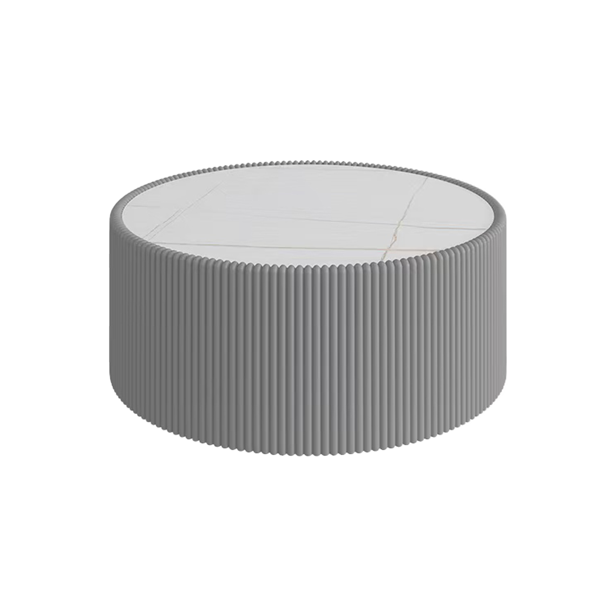 Light Marble Top Cylinder Shape Leather Coffee modern Sofa Table for Living Room furniture Coffee Table