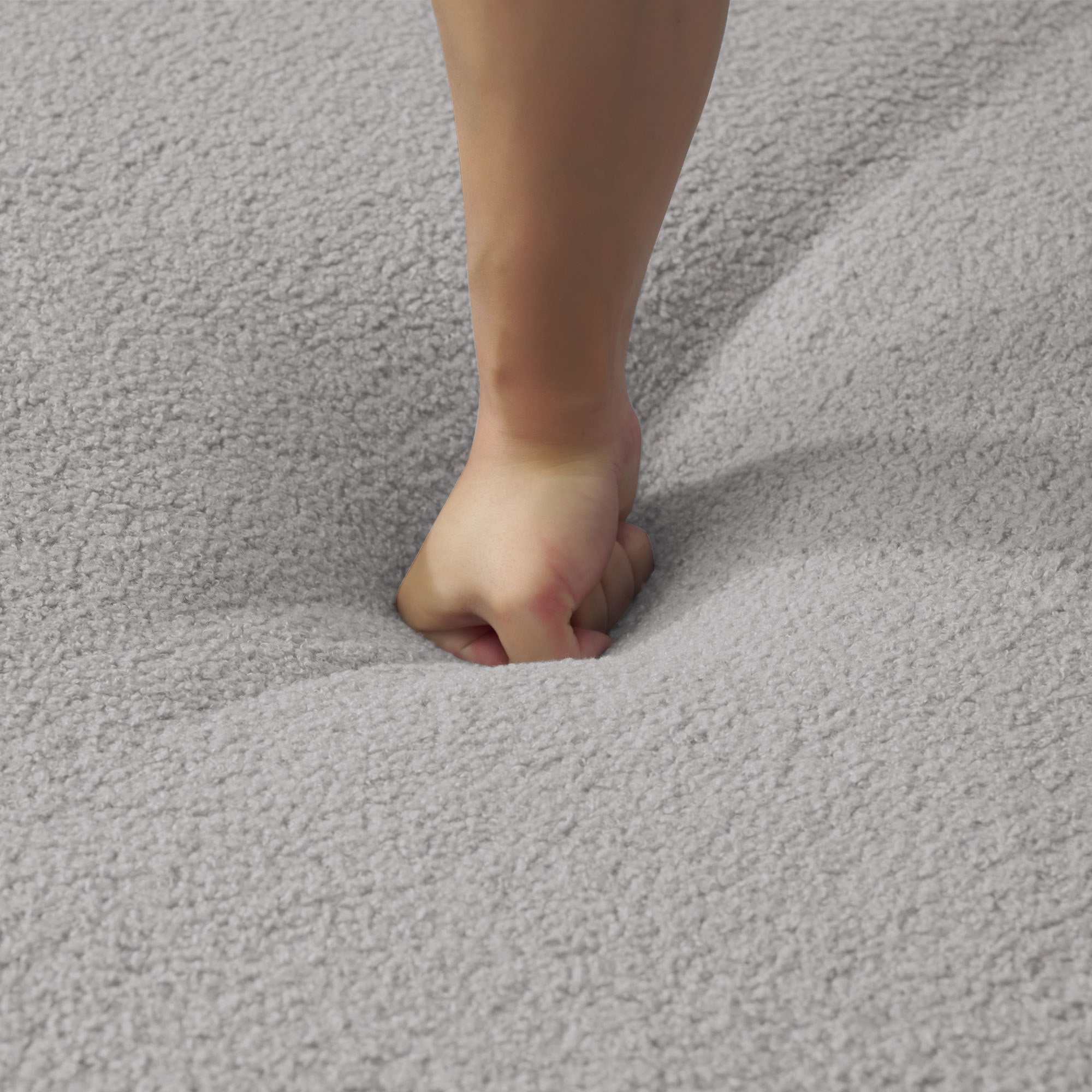 66.93 Inch Curved Loveseat Grey Full Compression Sponge Sofa, Teddy Velvet Fabric, No-Assembly Compact Sofa for Small Spaces & Apartments, 350 lbs Capacity